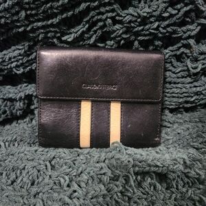 Claudio Ferrici Black And Cream Leather Wallet